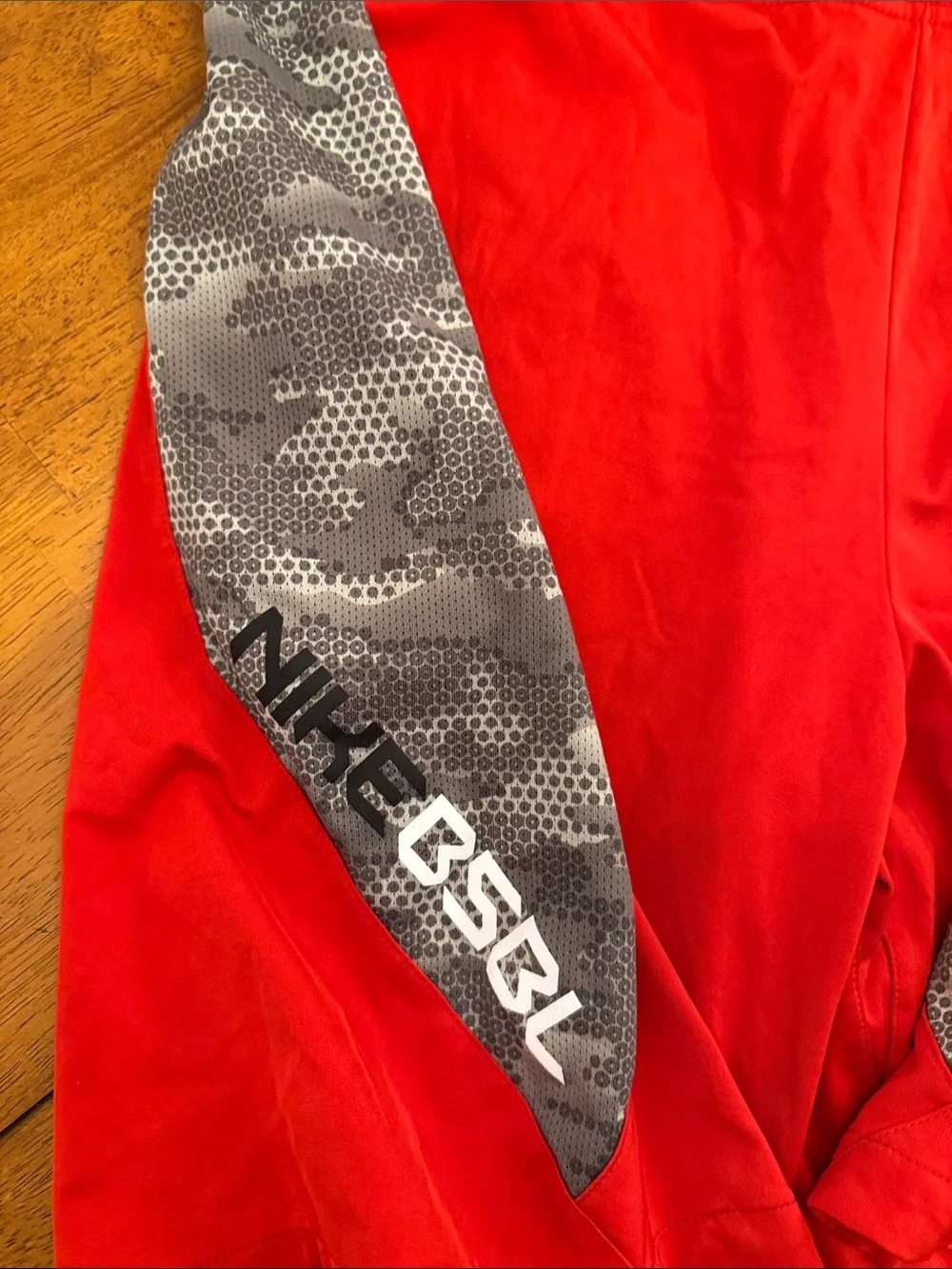 Nike Red Men's Athletic Shorts with Gray Camo Side Panels baseball Medium